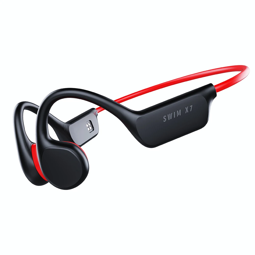 Водонепроницаемые наушники X7 IPX8 с костной проводимостью для плавания, гарнитура, беспроводные наушники с открытым ухом и костной проводимостью, с микрофоном для плавания