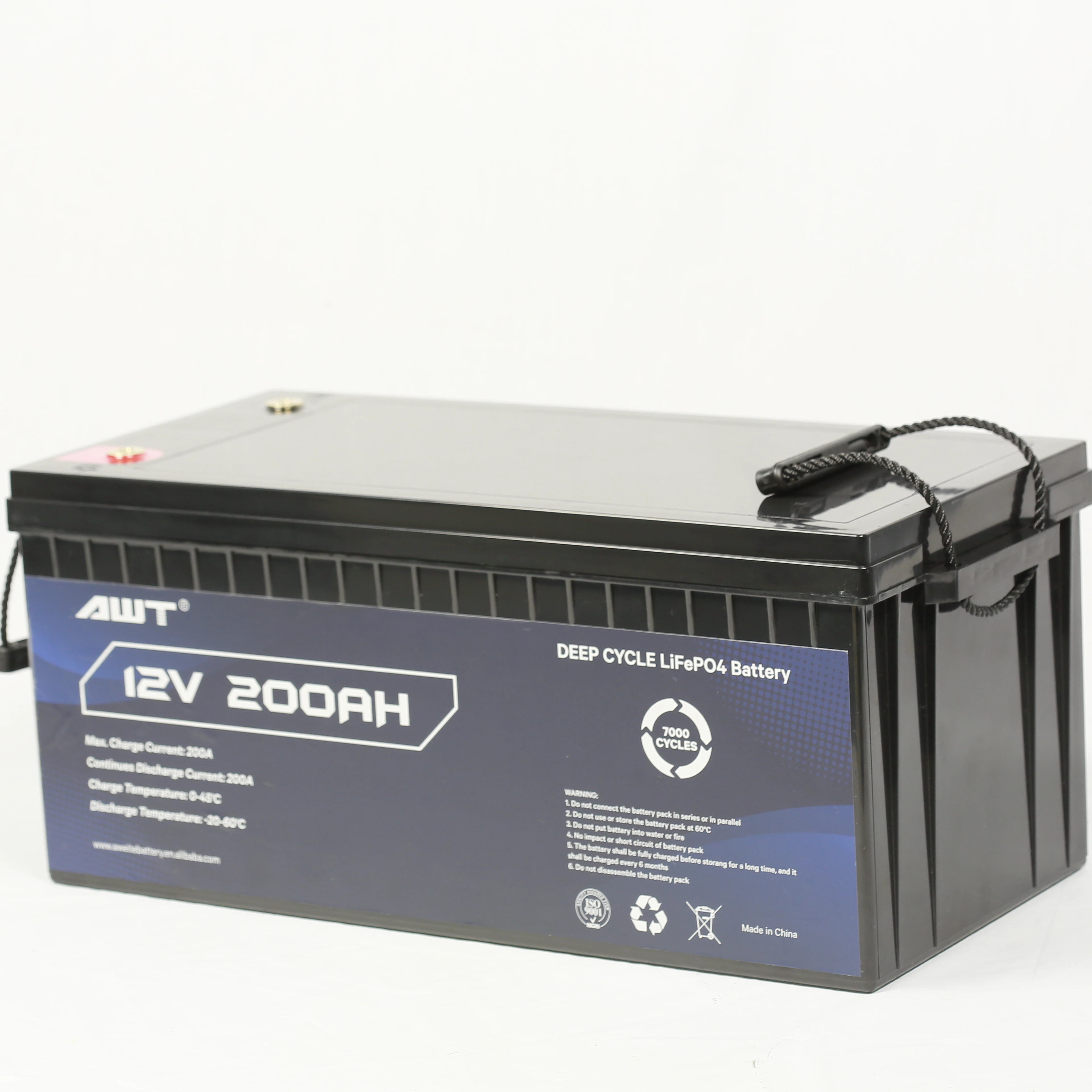 AWT 12V 12.8V 200Ah Rechargeable Pack Batter Lifepo4 battery for RV/Golf Cart/Scooter/Marine/Backup/Solar/Electric vehicles/Car