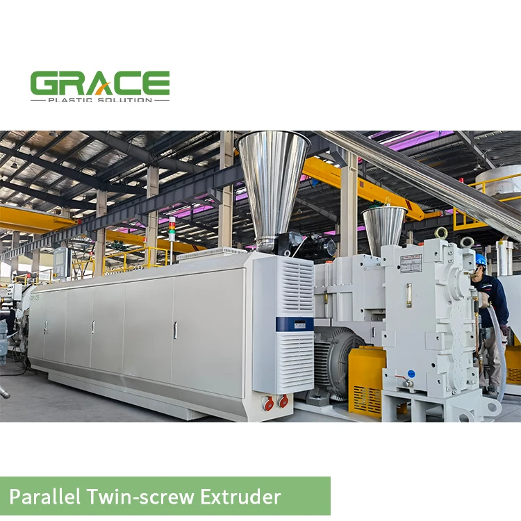 Grace Machinery Twin Conical Double Screw Plastic Extruder Price Extrusion Machine For Sale