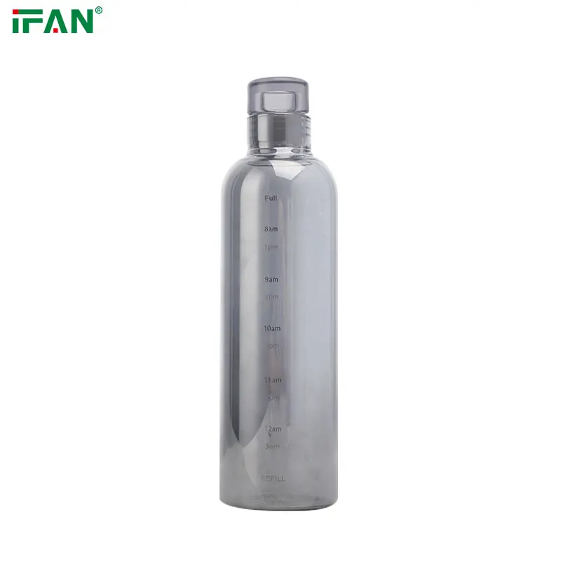 Transparent Pink Orange Black Blue High Borosilicate Bottles Time Scale Glass Water Bottle Drink Bottle