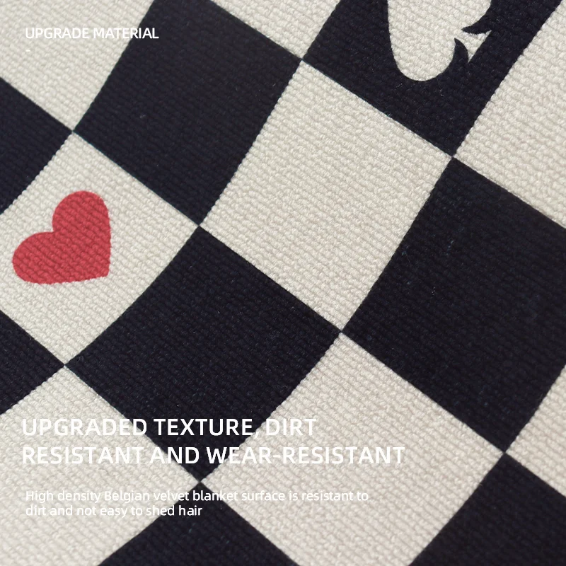 Commercial Custom Printed Black White Plaid Carpet Entrance Floor Mat Door Mat Rugs for Home Decor Hotel