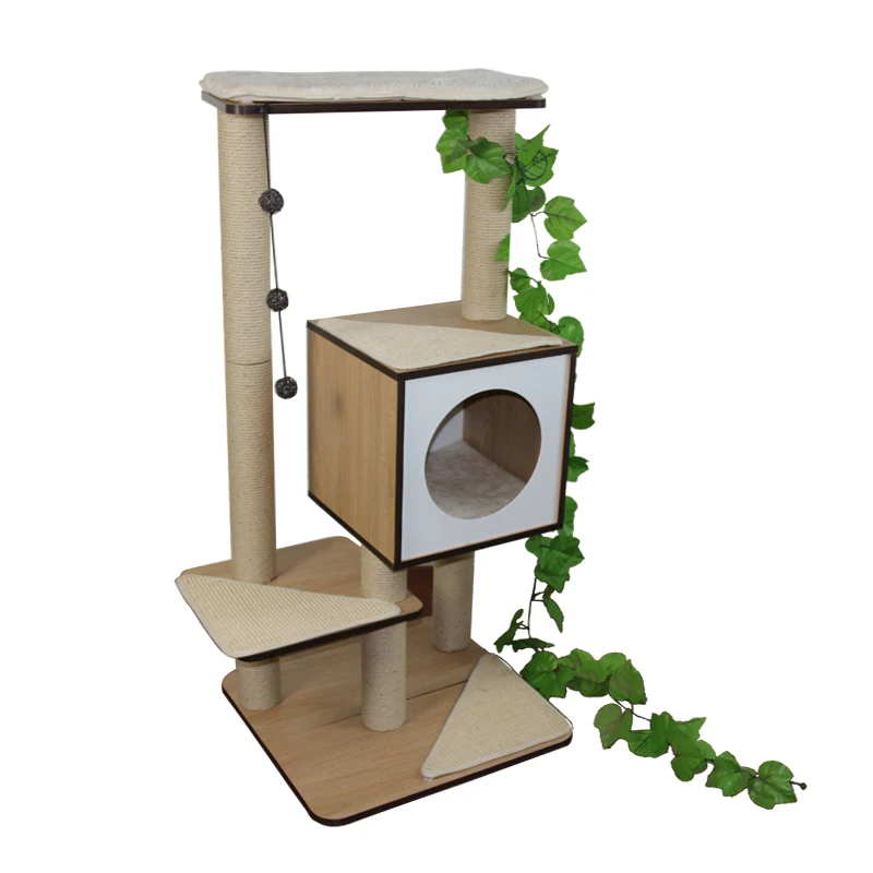 
MDF Pet Tower Ceiling Condo Natural Paradise Wall Activity Centre China Hou Cat Tree Castle 