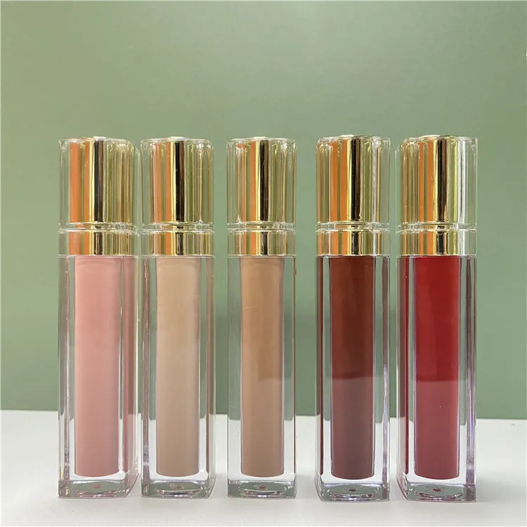 Nude Glossy Lipgloss Customized Red Matte Liquid Lipstick Long Lasting Waterproof No Logo Lipgloss Vegan High Quality