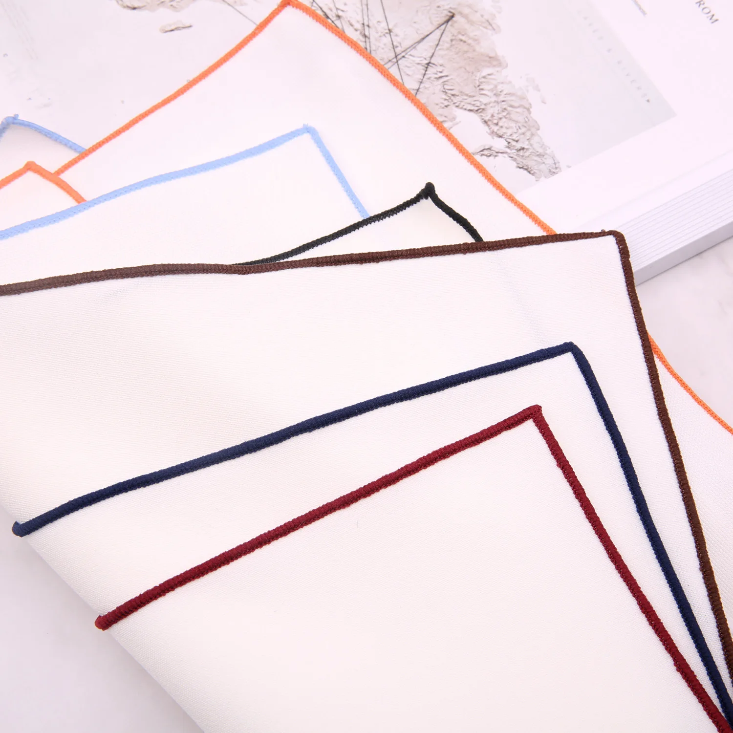 Custom Linen Cotton Handkerchiefs Factory Manufacture Suit Accessories White Cotton Pocket Square Handkerchiefs Hanky