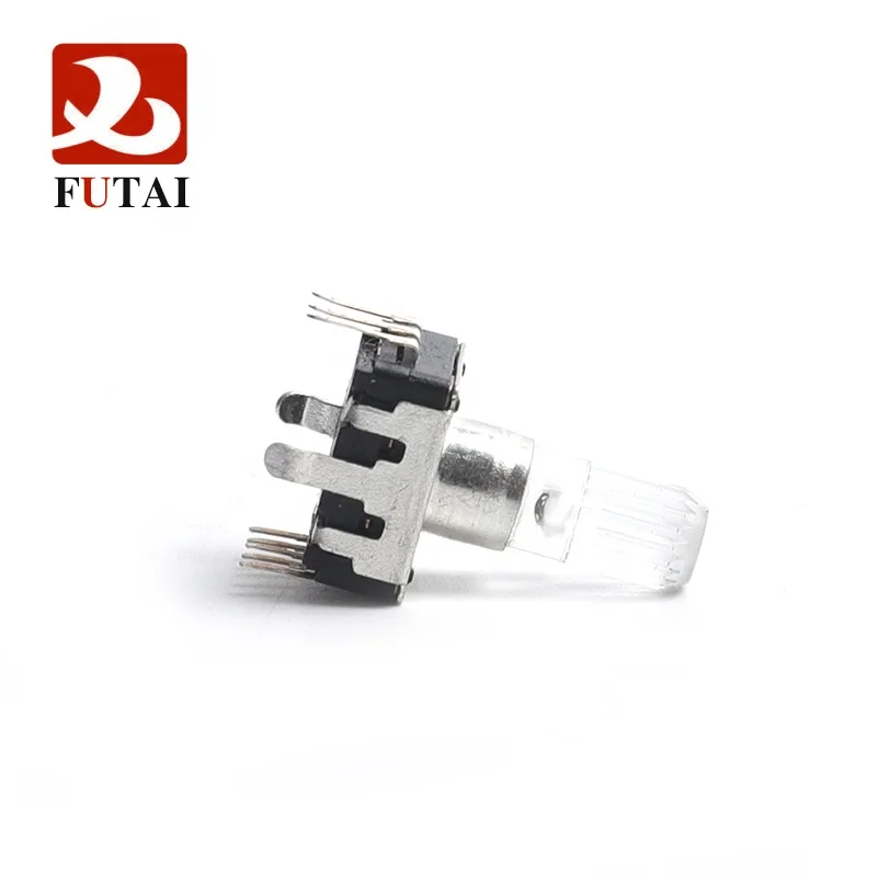 LED-EC12 Audio Encoder Multicolor Light 360 Degree Rotary Encoder 24 Positioning Digital Pulse, Shaft Length 20MM With Push Butt