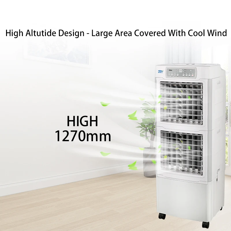 Two Air Outlets Strong Air Flow Low Power Consumption White Air Cooler With 45L Detachable Water Tank