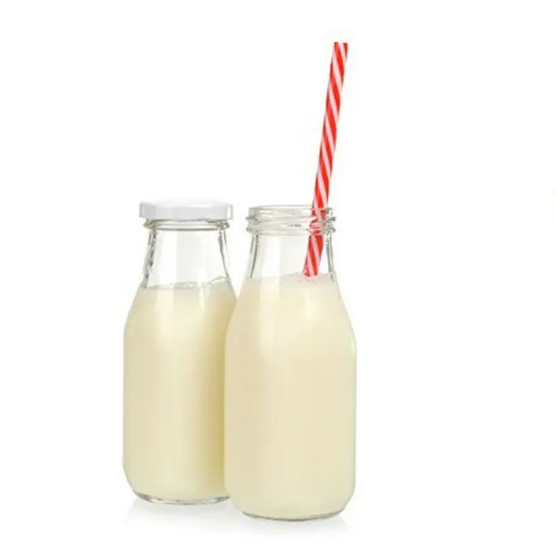 Avertan xuzhou wholesale empty custom drinking yogurt 1000ml 2 liter glass milk tea bottle with straw