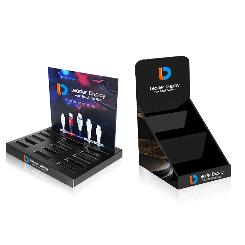Professional OEM ODM Modern Customized Retail Store Black Cardboard Counter Display Boxes