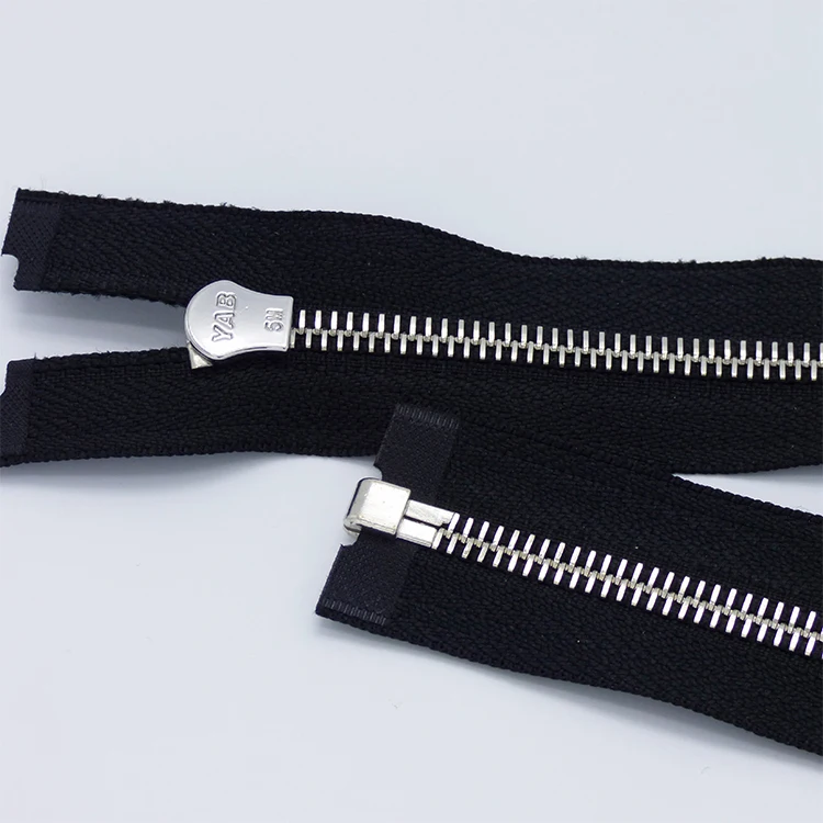 YAB Wholesale Custom Zip High Quality 5# Copper Swiss Teeth White Gold Copper Metal Heavy Duty Zipper For Boots