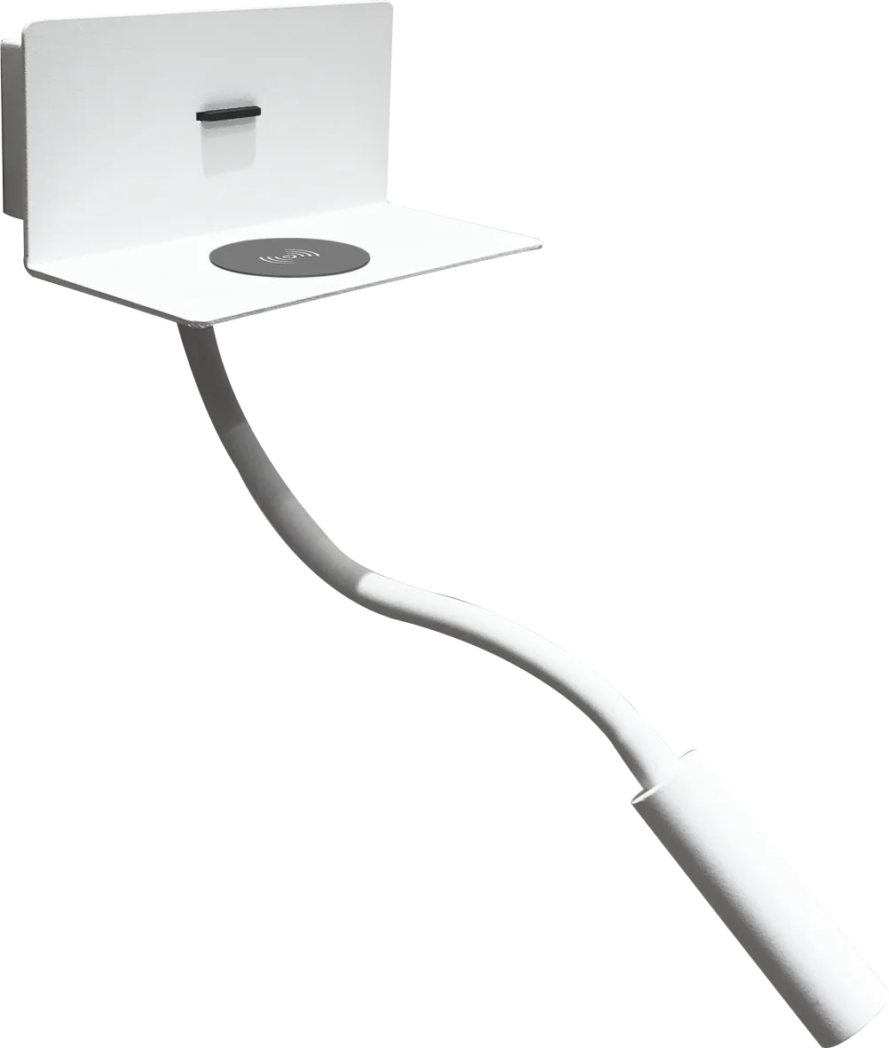 Hotel Decorative Bed Side Aluminum Alloy Adjustable Indoor mobile phone Wireless  charging Led Table Lamp Reading Light