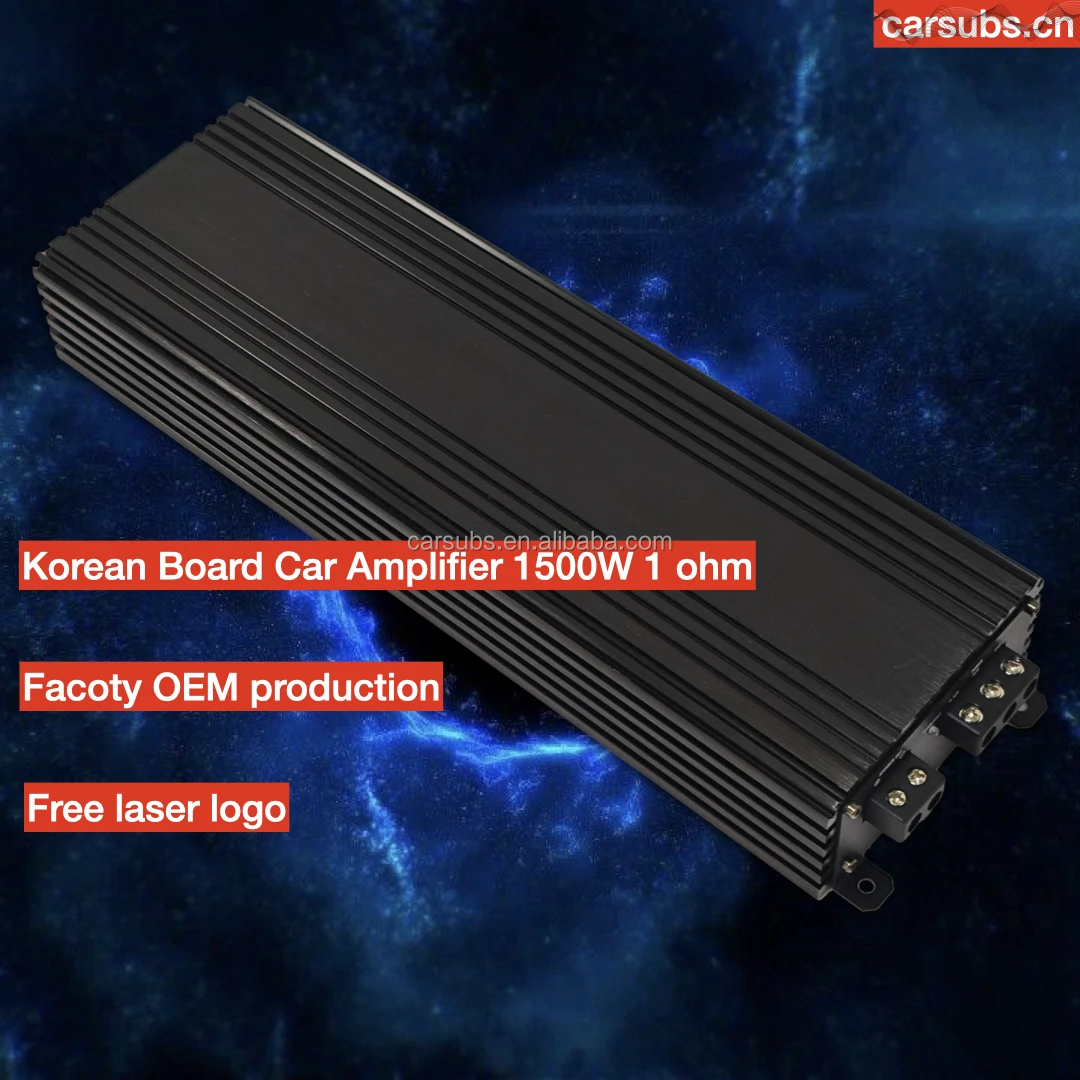 Car Stereo Amplifier Mono RMS 1500W Strong Bass SPL Subwoofer Amplifier Peak 3000W Max 1ohm Class D Car Amplifier Monoblock