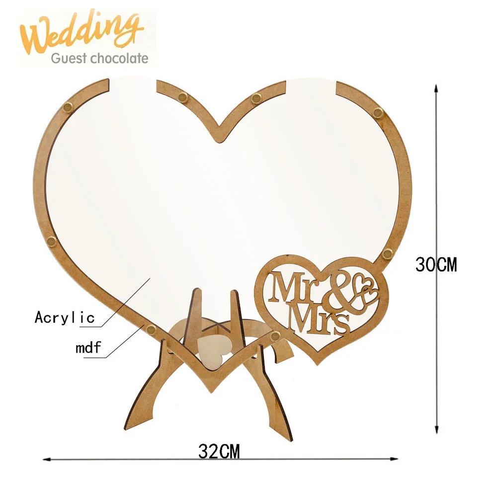 4pcs wooden Mr&Mrs guestbook for wedding guests