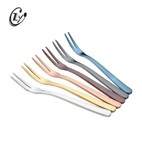 Korean Style Laser Logo Dessert Fork Sets Stainless Steel 18/8 Mirror Polished Fruit Fork