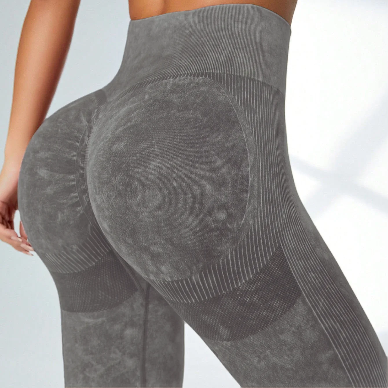 2024 New Design Acid wash 11 Colors 3 Push Up High waist Pants Gym Fitness Tights Thick Nylon Timmy Control Hit Scrunch Leggings