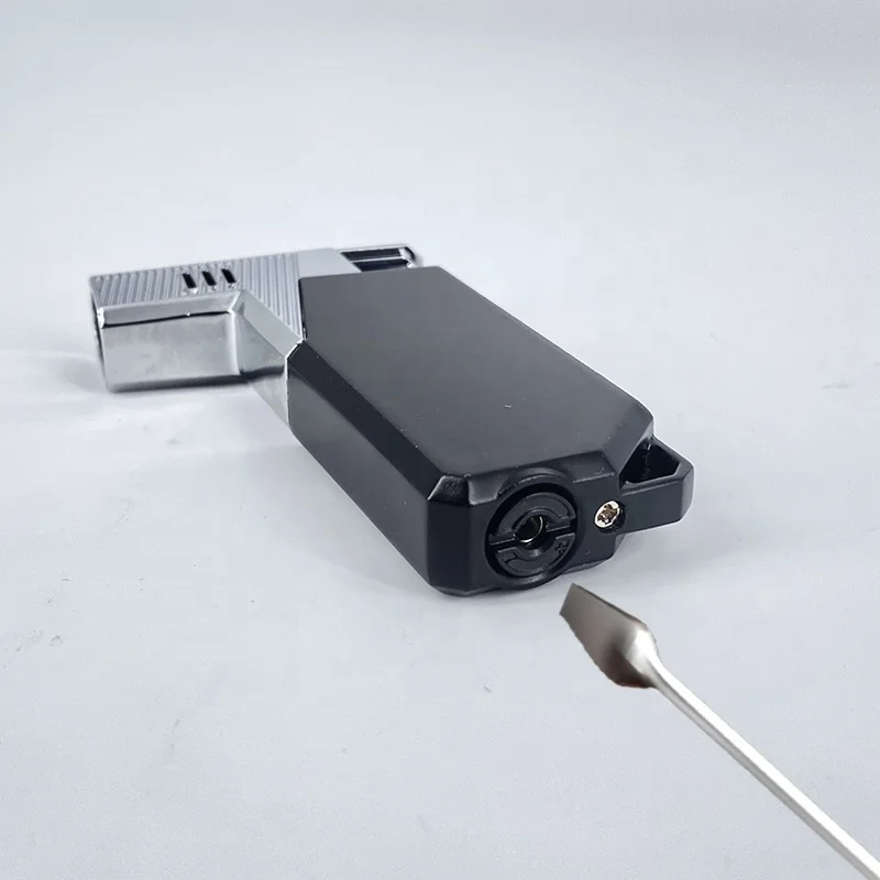 Wholesale custom inflatable torch lighter refillable butane gas two jet flame cigar lighter