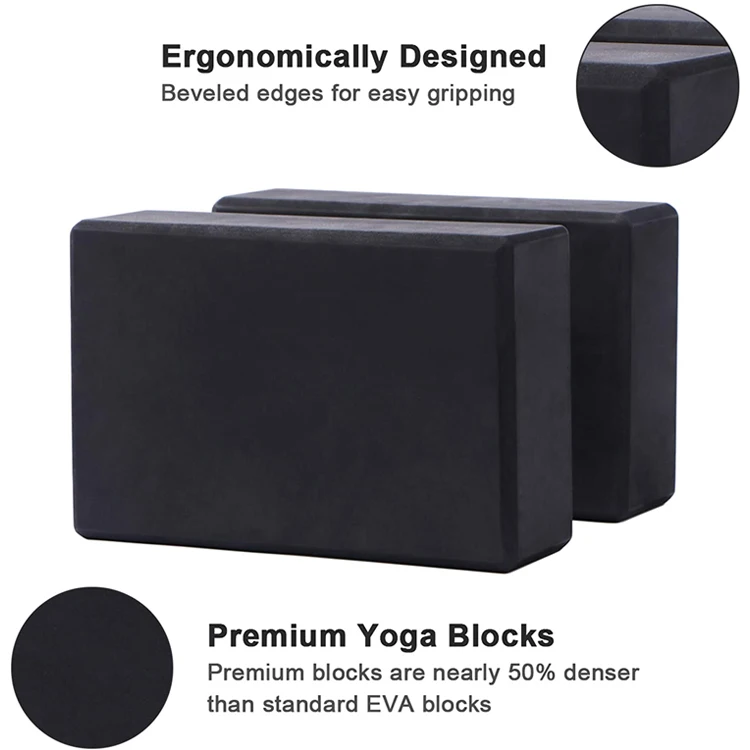 Harbour Custom Eco Friendly Biodegradable Color Eva High Density Foam Yoga Block with Yoga Strap Set