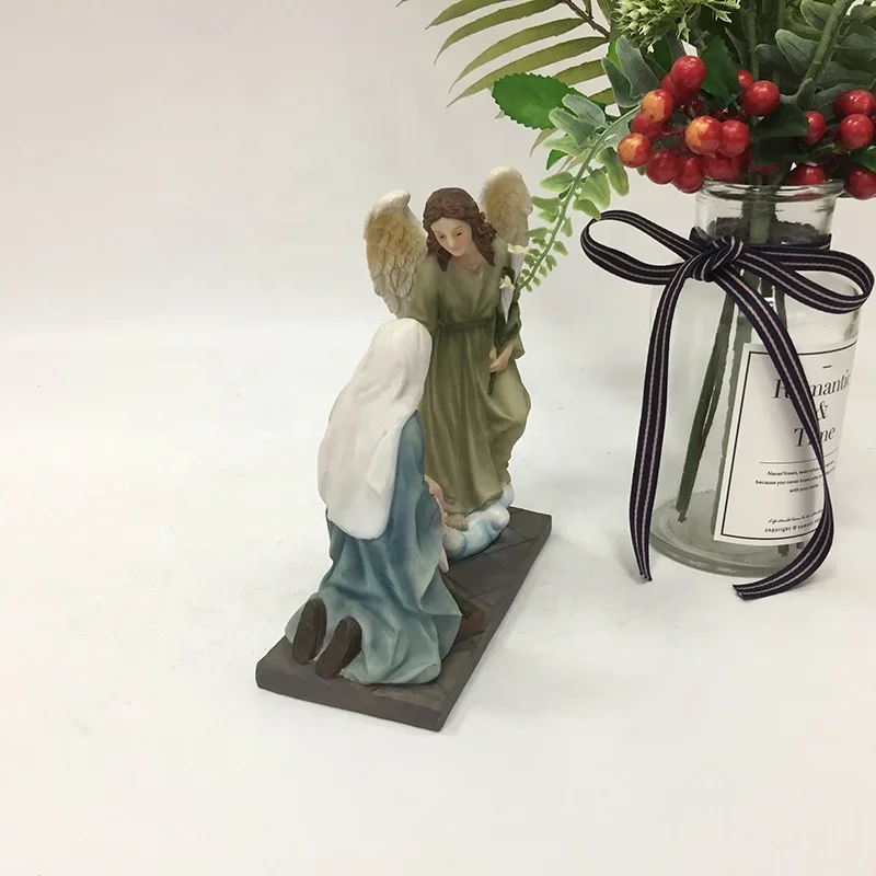 Molds Religious Maria and Angle Figurine Fengshui Nativity Scenes Sets Popular Resin Home Decoration Europe SCULPTURE Modern N/A