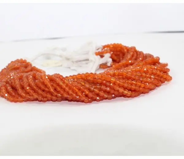 Shop Now Natural 4mm Carnelian Stone Faceted Round Beads Strand Wholesale Price