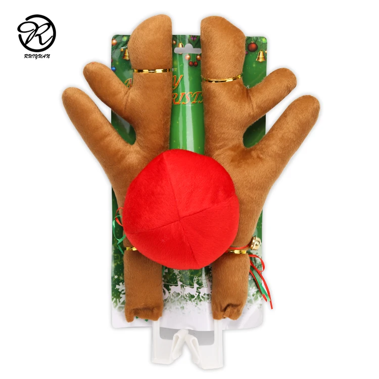 Красный олень, автомобильный костюм, комплект рождественского автомобиля для праздничного украшения