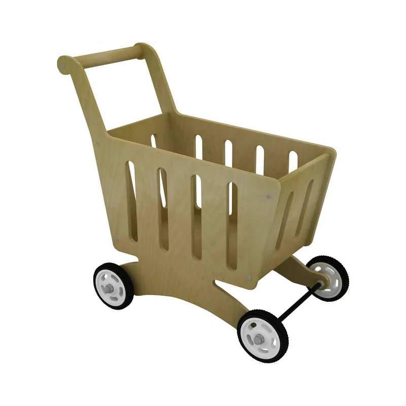 Nashow New Children Role Play Furniture Kids Wooden Trolley Toys Supermarket Shopping Cart preschool furniture