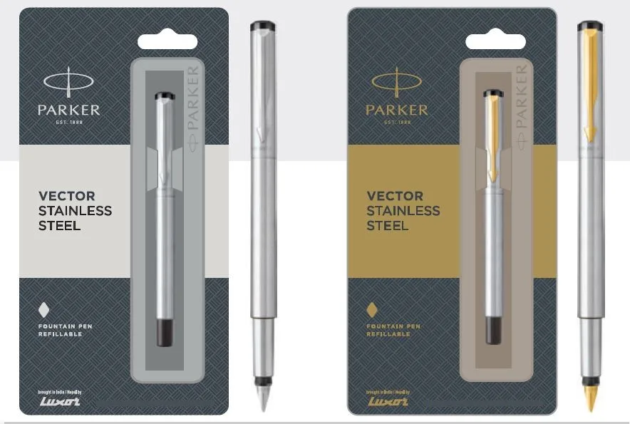 Fountain Pens stainless steel finish parker vector gold trim premium parker fountain pens custom logo promotional pens