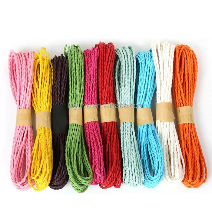 Free Samples Twisted Paper Raffia 100% Wood Pulp Two Strand 2ply Raphia Rafia Ropes Twisted Paper Raffia
