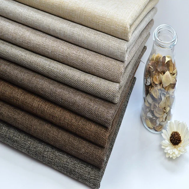 Широкая катионная двухцветная ткань из 100% полиэстера и льна для отельных штор