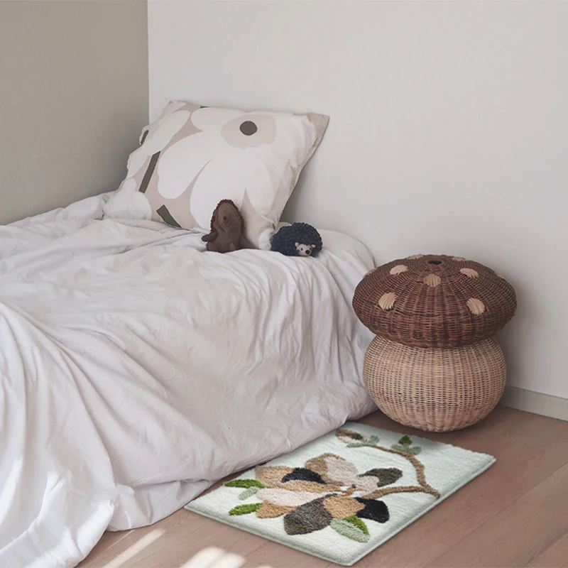 Machine Washable Flower Microfiber Strong Water Absorbent Bathroom Rugs Shaggy Bath Carpet Mats for Bathroom Floor