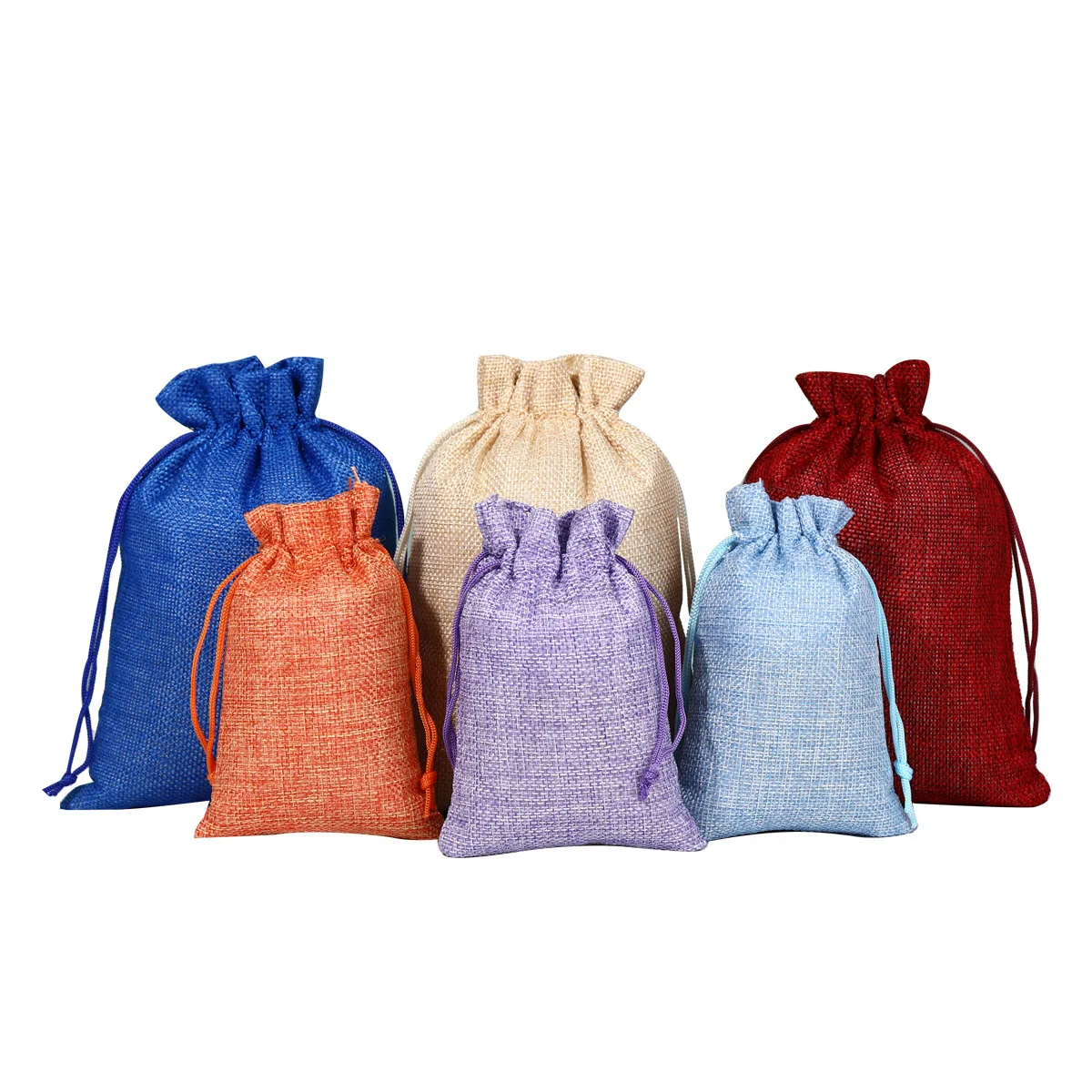 Linen Drawstring Bag  Jewelry Packaging Bag Drawstring Storage Linen Pocket  In Stock