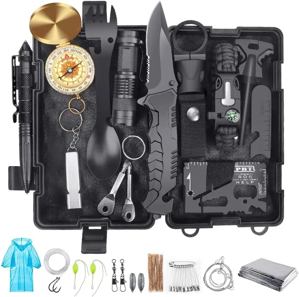 Survival Kits 33 in 1, Survival Gear and Equipment, Outdoors Camping Hiking Adventures Cool Gadgets