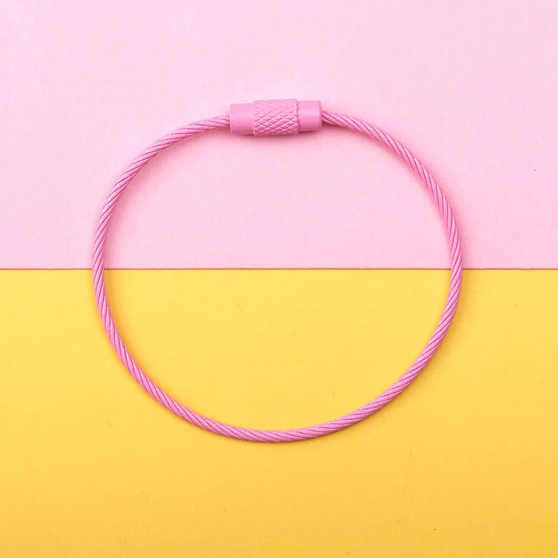 Multifunctional Amazon Hot Sale Car Colored Metal Key Chain Stainless Steel Wire Keychains for DIY Making