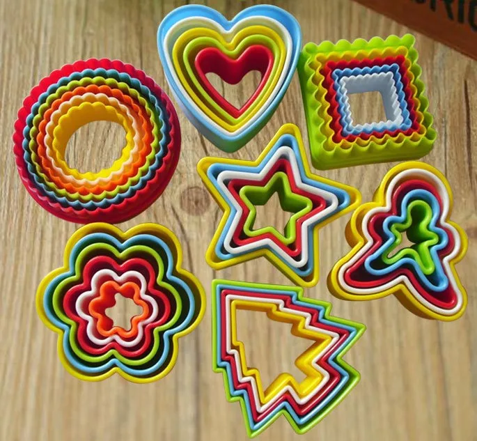 Biscuit Molds Cookie Cutter Holiday Wedding Birthday Party for Kids Custom Logo Plastic Color Box Flower Plastic Mini Pie Cutter