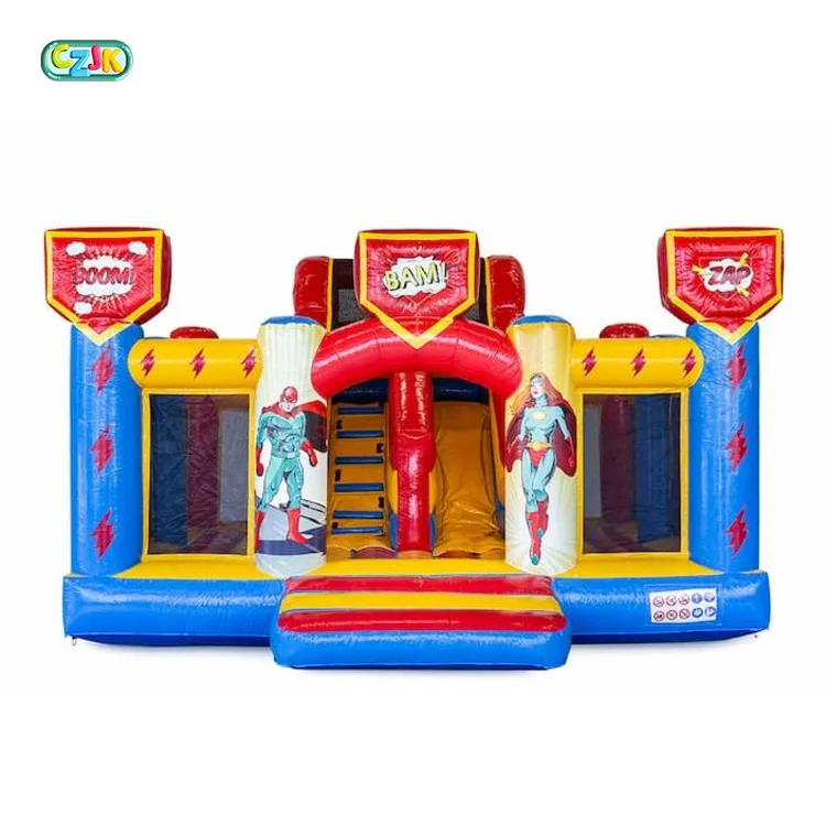 superhero super hero jumper inflatable bouncer jumping bouncy castle bounce house water slide