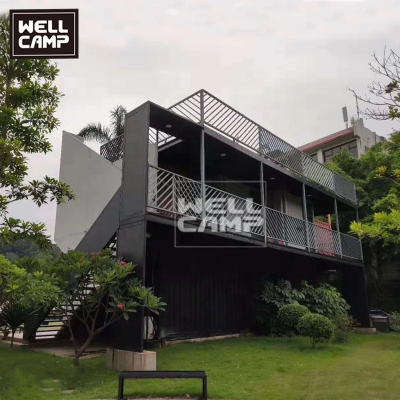 Building Construction Villa Designed by Prefab Flat Pack Container House Wellcamp Metal Galvanized Steel Frame Modern CN;GUA