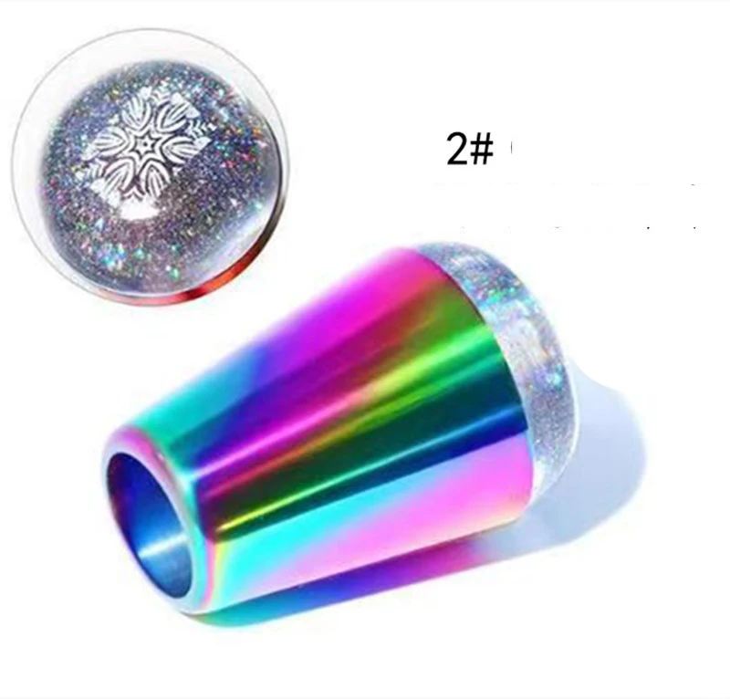 2022 Hot Selling Stamping Tool Nail Art Stamper Scraper Transparent Jelly Silicone Nail Art Stamper