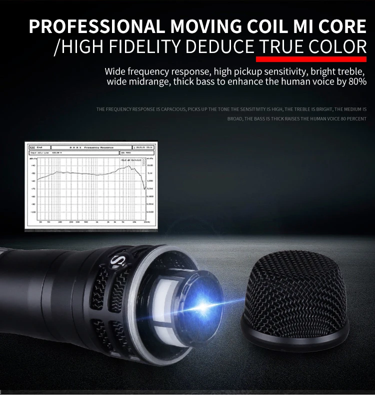 COKYIS G-26 Six Antennas 800M Dual Channel Long Distance True Diversity Receiving Wireless Microphone UHF Handheld Microphone