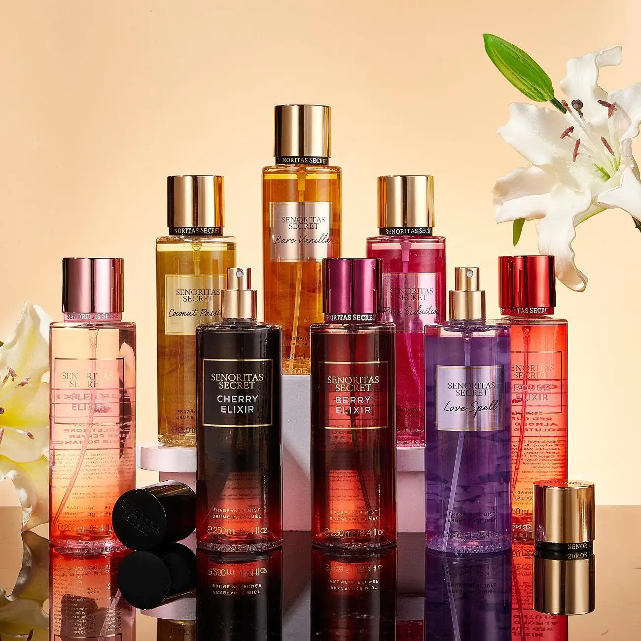 Newest 250ML Natural Love Body Fragrance Mist Spray Perfume Spicy Floral Freshness for Women Body Splash Sets Wholesale
