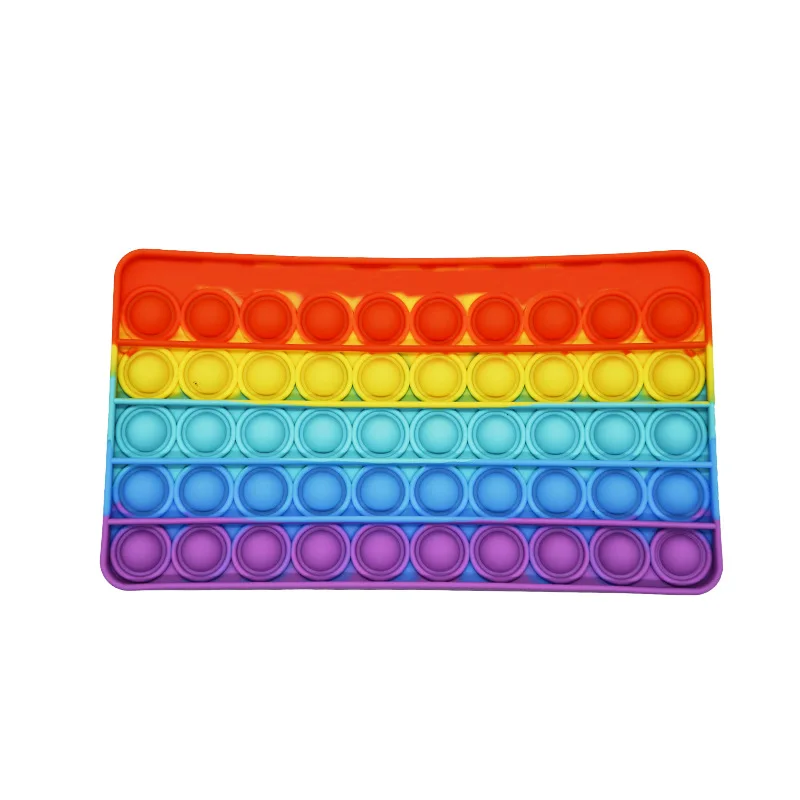 New Push  Bubble Fidget Sensory Toy Silicone Pencil Case Popit Pencil Case School