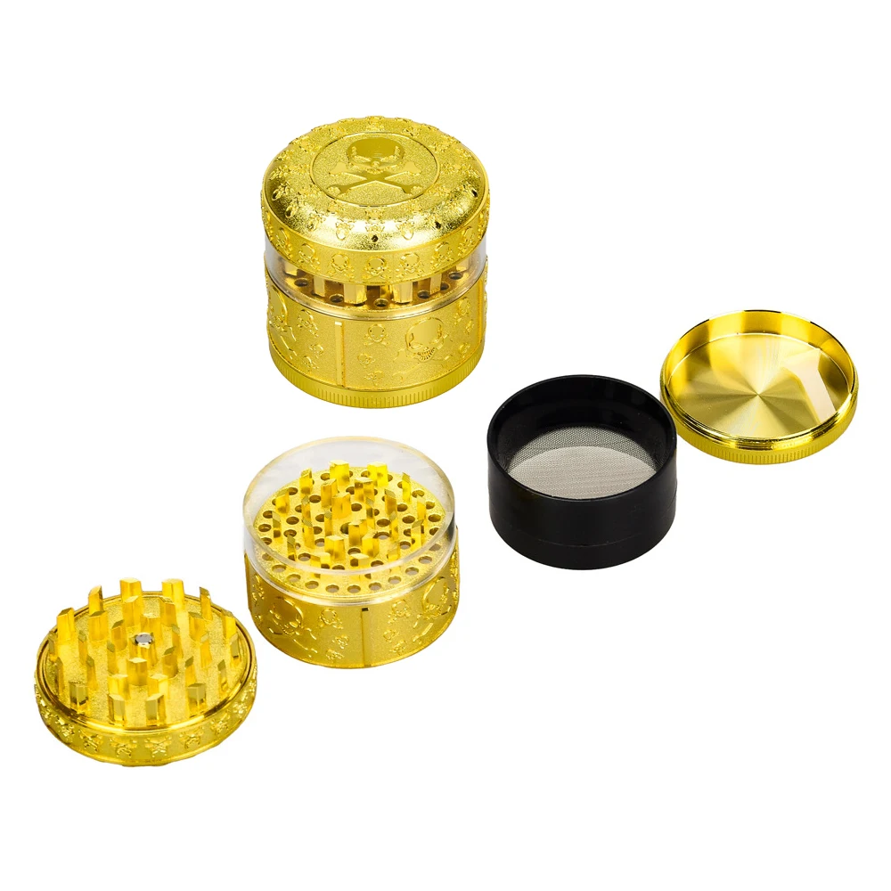 High End wholesale price smoking accessories products very good quality herb grinder heavy duty gold grinder