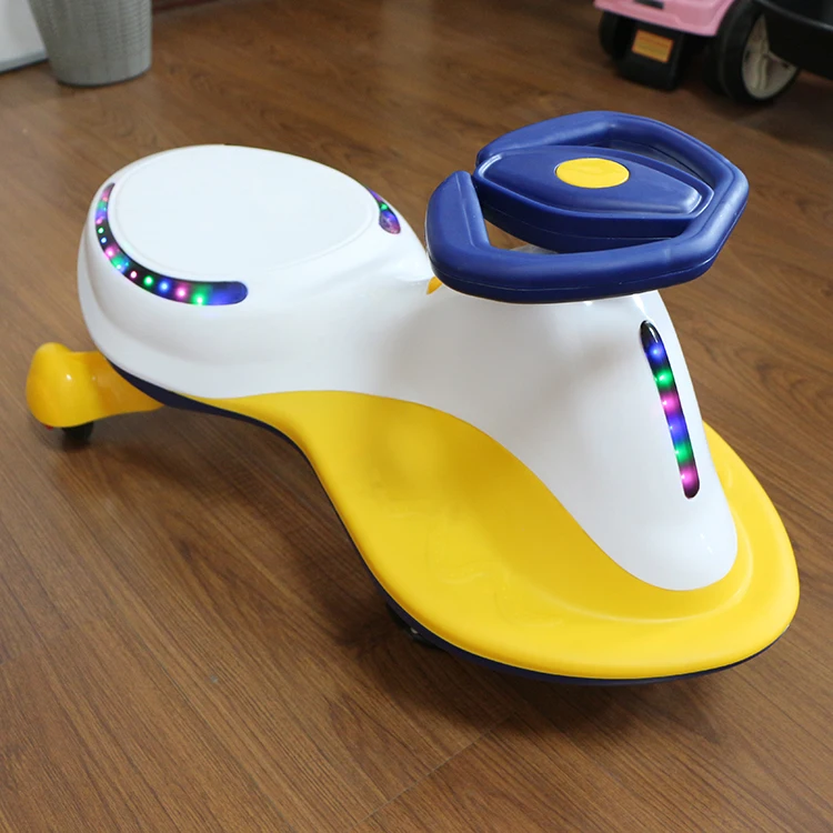 Approval Kids Twist Car / Ride on Toys Cheap Baby Swing Car Children Swing /PP Plastic Mute Silicon Wheels Blue Yellow Pink