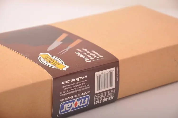 Hot Sale 2 Pcs paper gift box Knife and Meat Fork Set BBQ Tool Kitchen Stainless Steel  2pcs Knife and Meat Fork Set