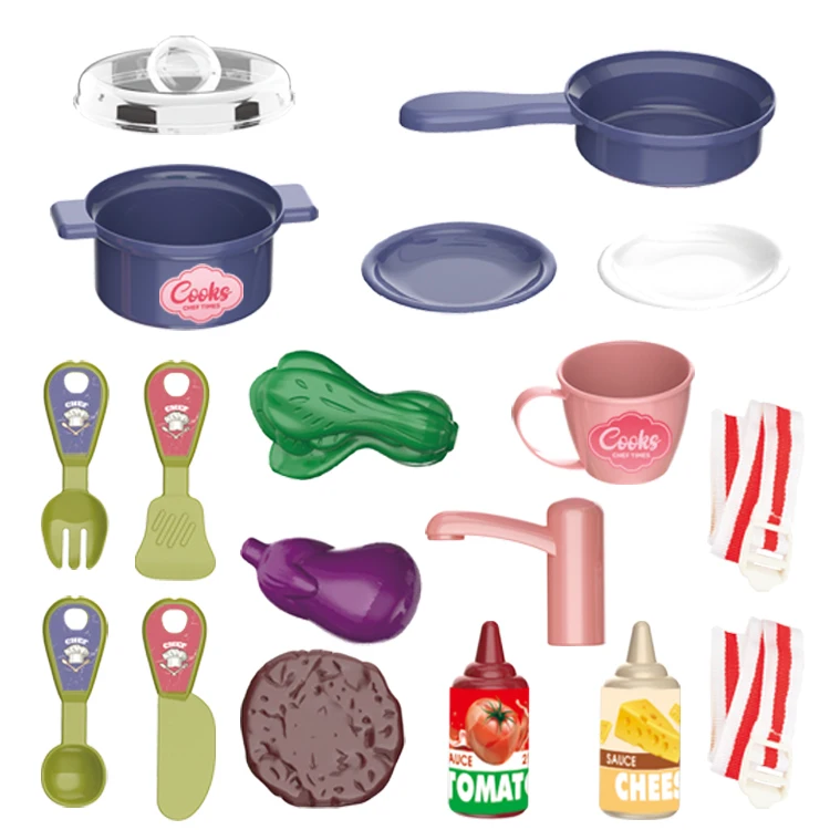 New Pretend Play Girl Cooking Game Kitchen Set Toys For Child DIY Toys Educational Kids Plastic Kitchen Toys