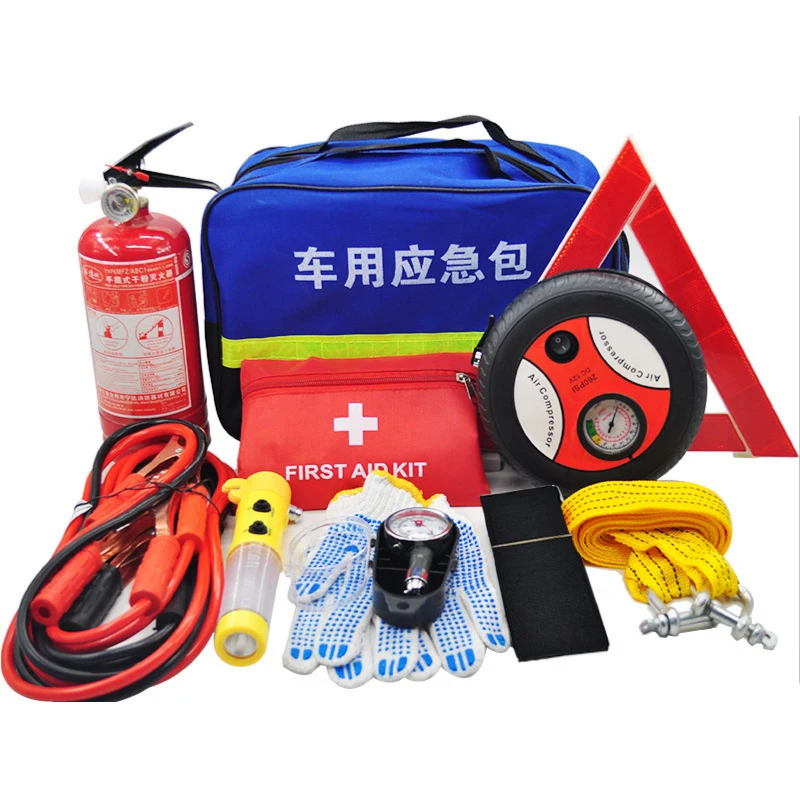 Vehicle fire extinguisher Small portable vehicle rescue emergency tools first aid kit multifunctional vehicle standing kit