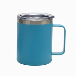 Custom logo cheap insulated Stainless Steel coffee vacuum camping vacuum mug  with lid