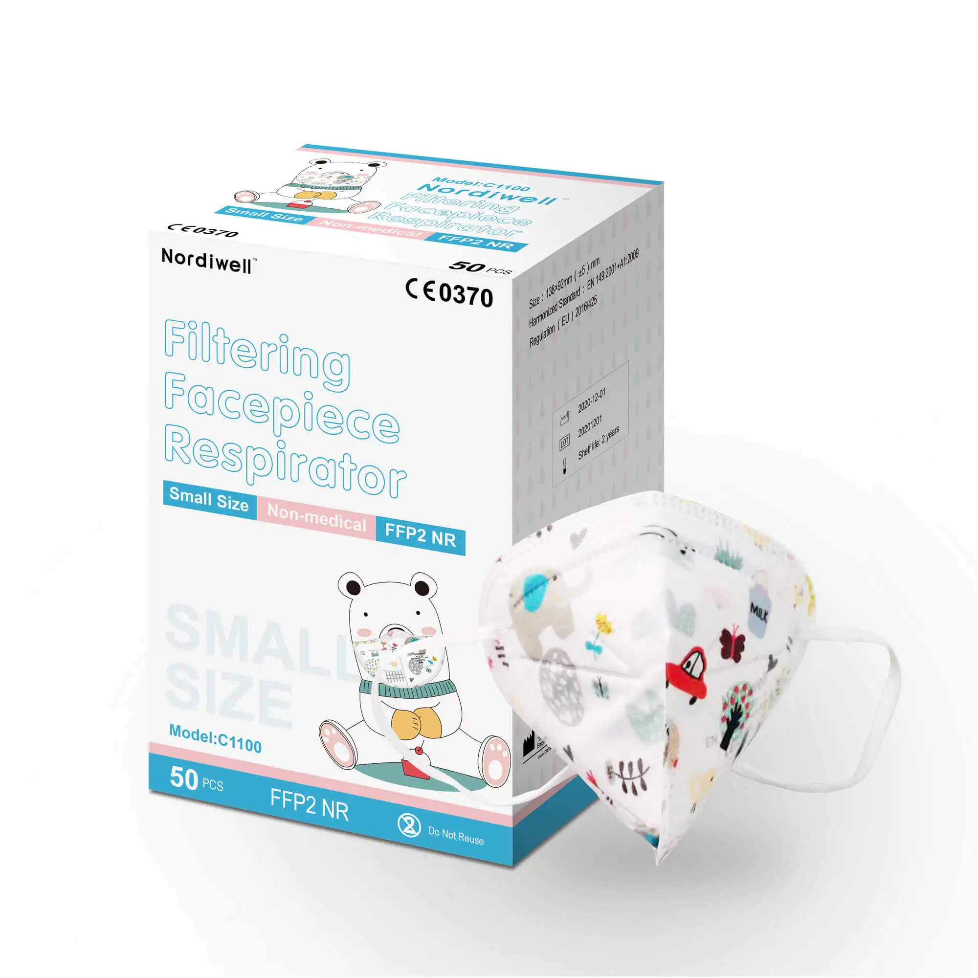 
 Респиратор Nordiwell KN95 FFP2 для детей, маска для лица ffp2  
