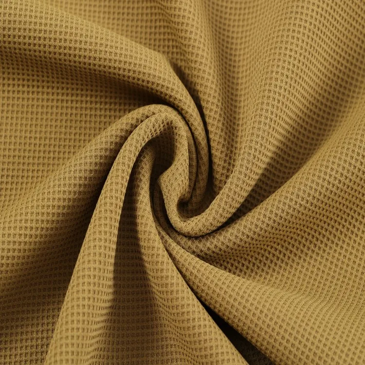 Wholesale 100% Polyester Stretch Knitted Plaid Waffle Fabric For Polo T-Shirts