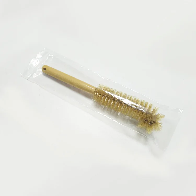 Factory direct sales wholesales bottle brush Kitchen Brush wooden handle   pig bristles bottle Cleaning Brush