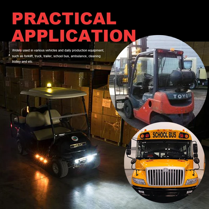 High Quality Hot Sale 5W LED Amber Barricade Warning Light Forklift Light Sightseeing Bus School Bus Bus Flashing Light 10-110V