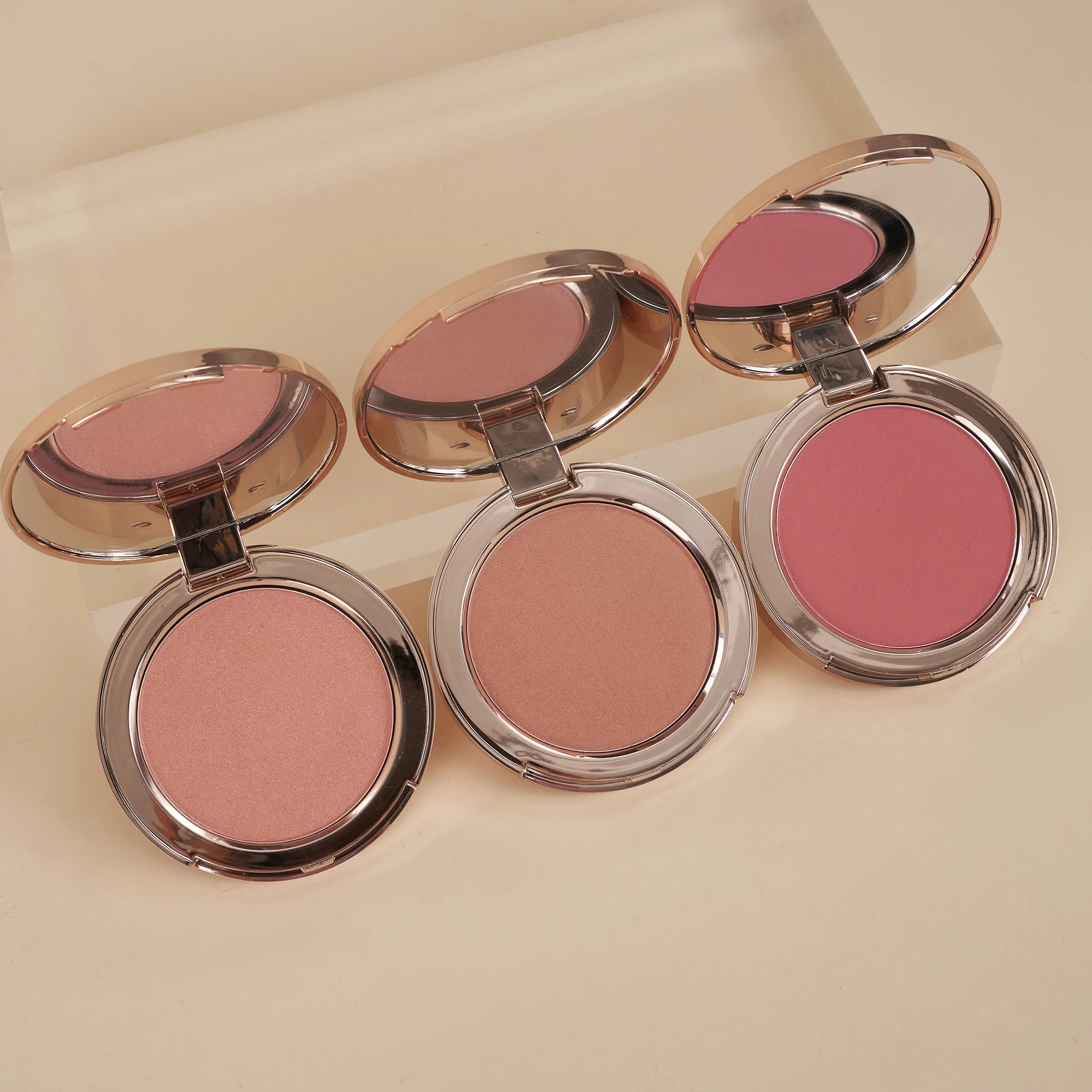 Maquillaje Private label cheek makeup blush shimmer pressed powder vegan face make up blusher palette