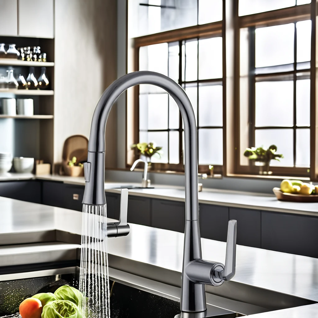 High Quality 360 Adjustable Modern Single Handle Pull-Down Kitchen Sink Faucet Brass Material Hot & Cold Water 1 Faucet